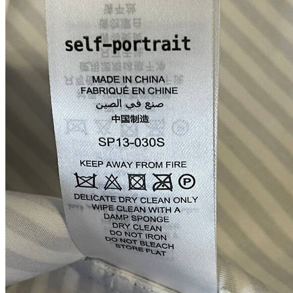 Self Portrait Asymmetrical Blue Striped Top Blouse Size 2 - Picture 7 of 13